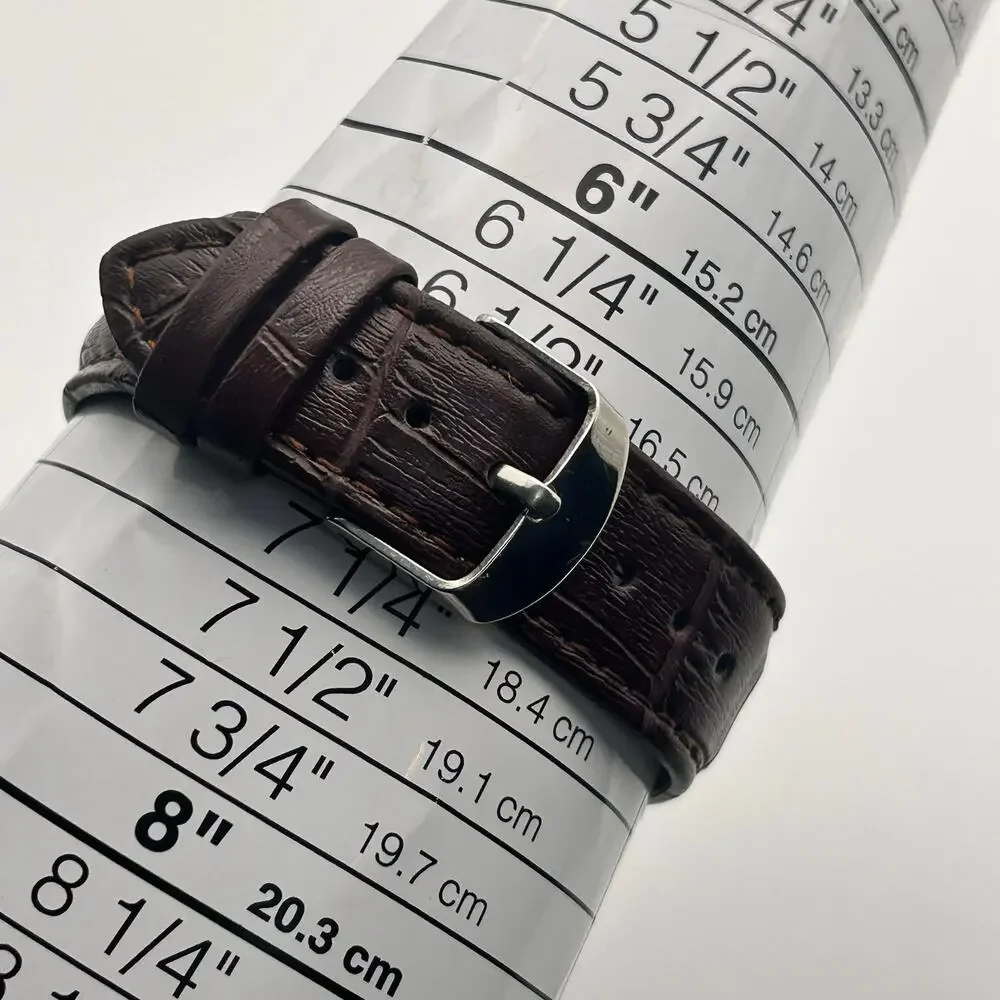 Studio Women's Wristwatch Silver Stainless Steel Brown Leather 32mm Working